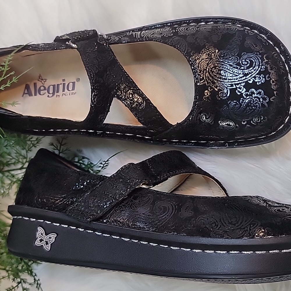 Alegria Jill Black Paisley Print  Mary Jane - Picture 7 of 13